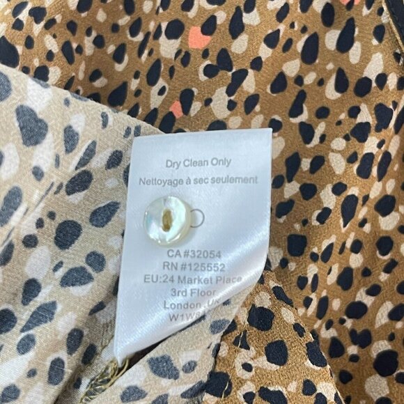Dolan Brown Animal Print Long Sleeve Round Neck Lightweight Shirt Womens Size L - Picture 11 of 13